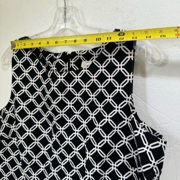 Tradition Vintage Cotton Graphic Sheath Stretch Midi Dress Sleeveless ZipSlit 12 - Picture 13 of 16